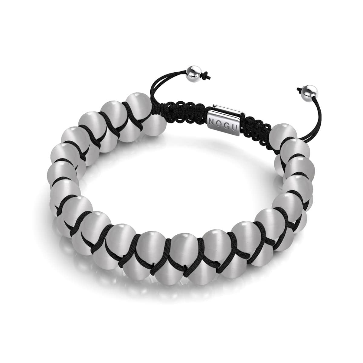 Nimbus | Silver | Cheshire Glass Double Macrame Bracelet