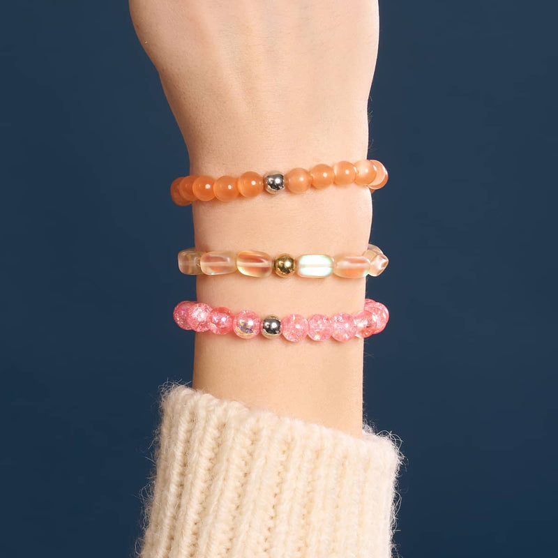 Pumpkin | .925 Sterling Silver | Cheshire Glass Bracelet