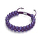 Purple | Silver | Cheshire Glass Double Macrame Bracelet