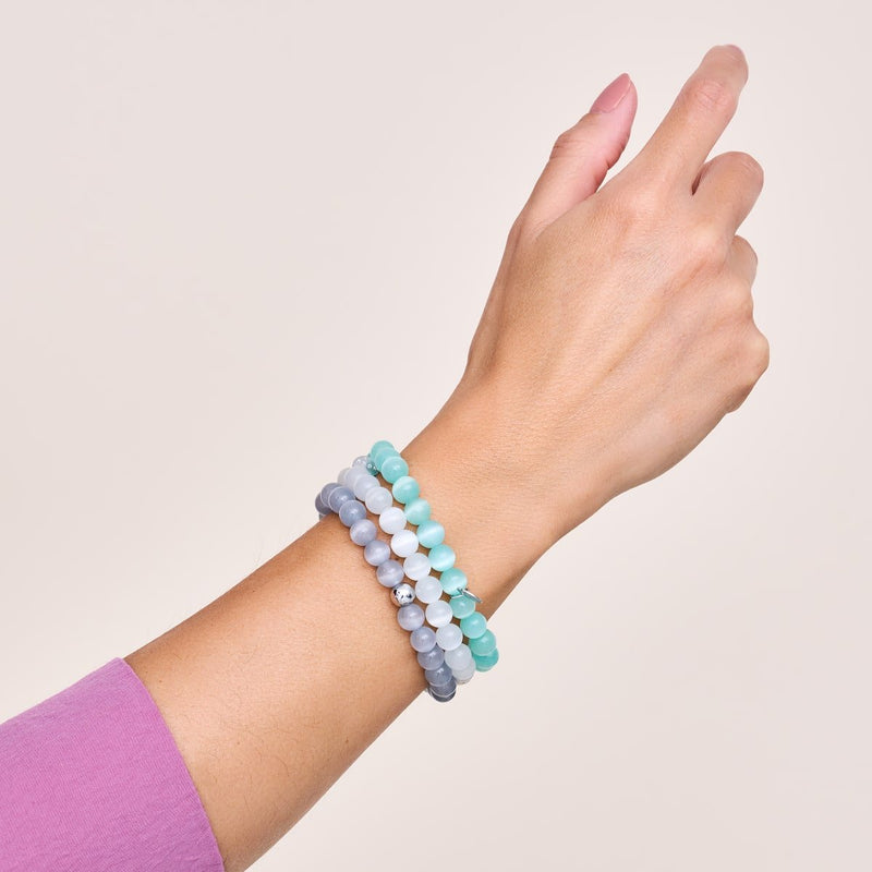 Teal | .925 Sterling Silver | Cheshire Glass Bracelet