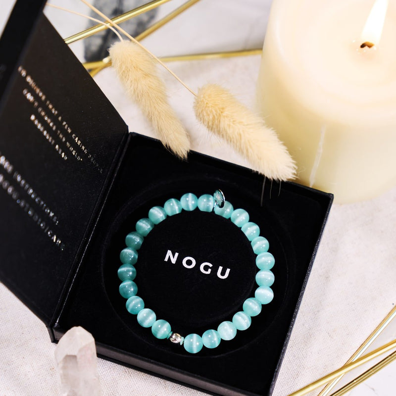 Teal | .925 Sterling Silver | Cheshire Glass Bracelet