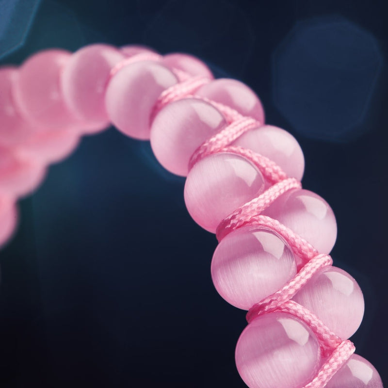 Watermelon | Silver | Cheshire Glass Double Macrame Bracelet