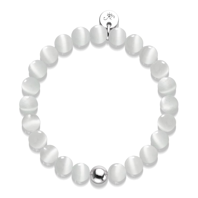 White | .925 Sterling Silver | Cheshire Glass Bracelet
