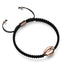 Cowrie Shell Black Macrame Bracelet | .925 Sterling Silver Rose Gold Vermeil