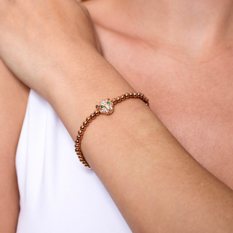 Fierce | 18k Rose Gold | Crystal Cat Bracelet