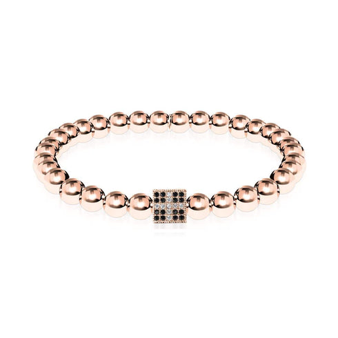 Lucky | 18k Rose Gold | Crystal Dice Charm Bracelet