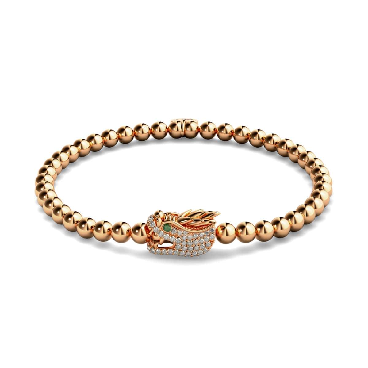 Dracarys | Rose Gold | Crystal Dragon Charm Bracelet