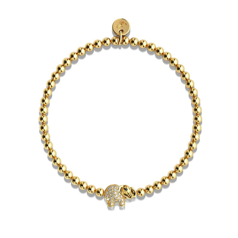 Sanctuary | 18k Gold | Crystal Elephant Charm Bracelet