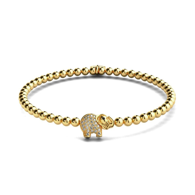 Sanctuary | 18k Gold | Crystal Elephant Charm Bracelet