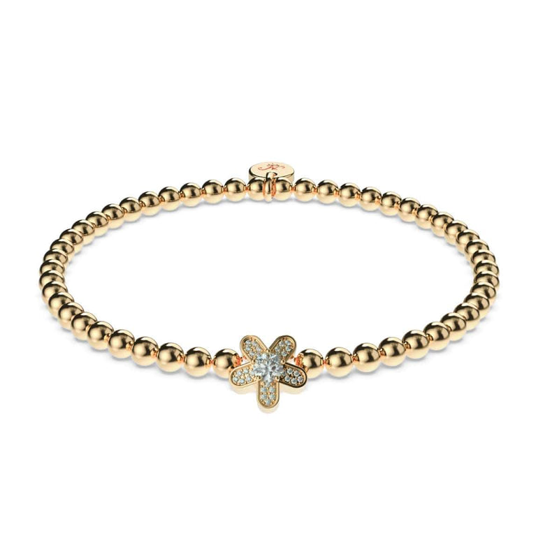 Flower Power | 18k Gold | Crystal Charm Bracelet