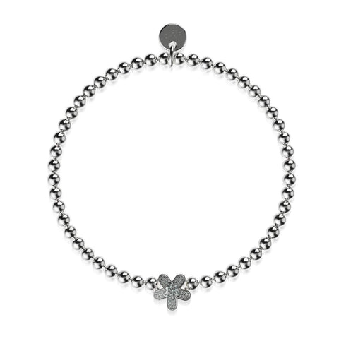 Flower Power | Silver | Crystal Charm Bracelet