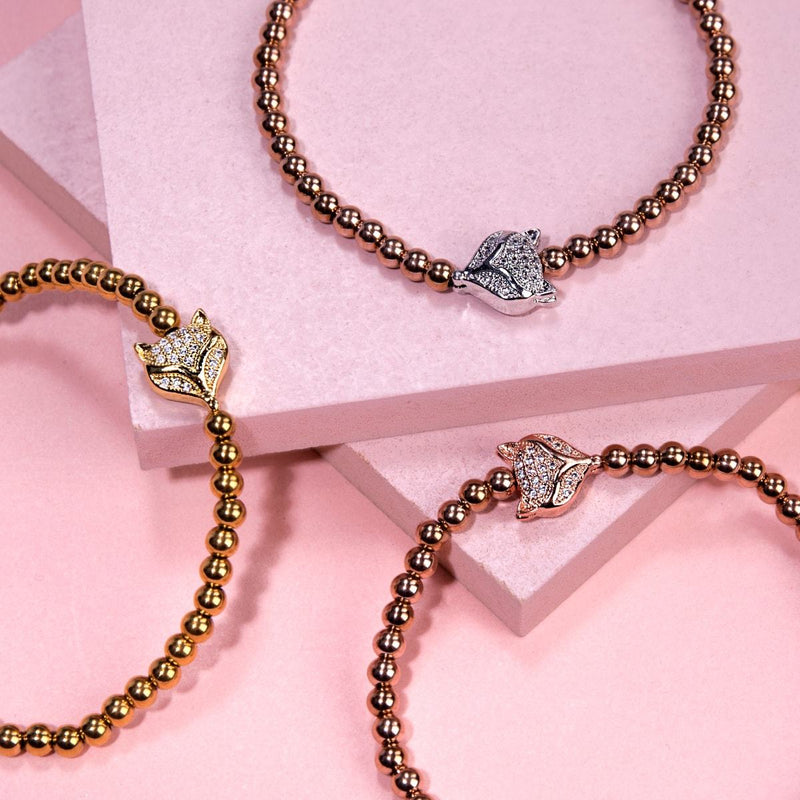 Vixen | 18k Rose Gold & Silver | Crystal Fox Bracelet
