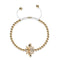 Queen | 18k Gold | Crystal Honeybee Macrame Charmballa Bracelet