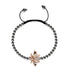 Queen | Gunmetal & 18k Rose Gold | Crystal Honeybee Macrame Charmballa Bracelet