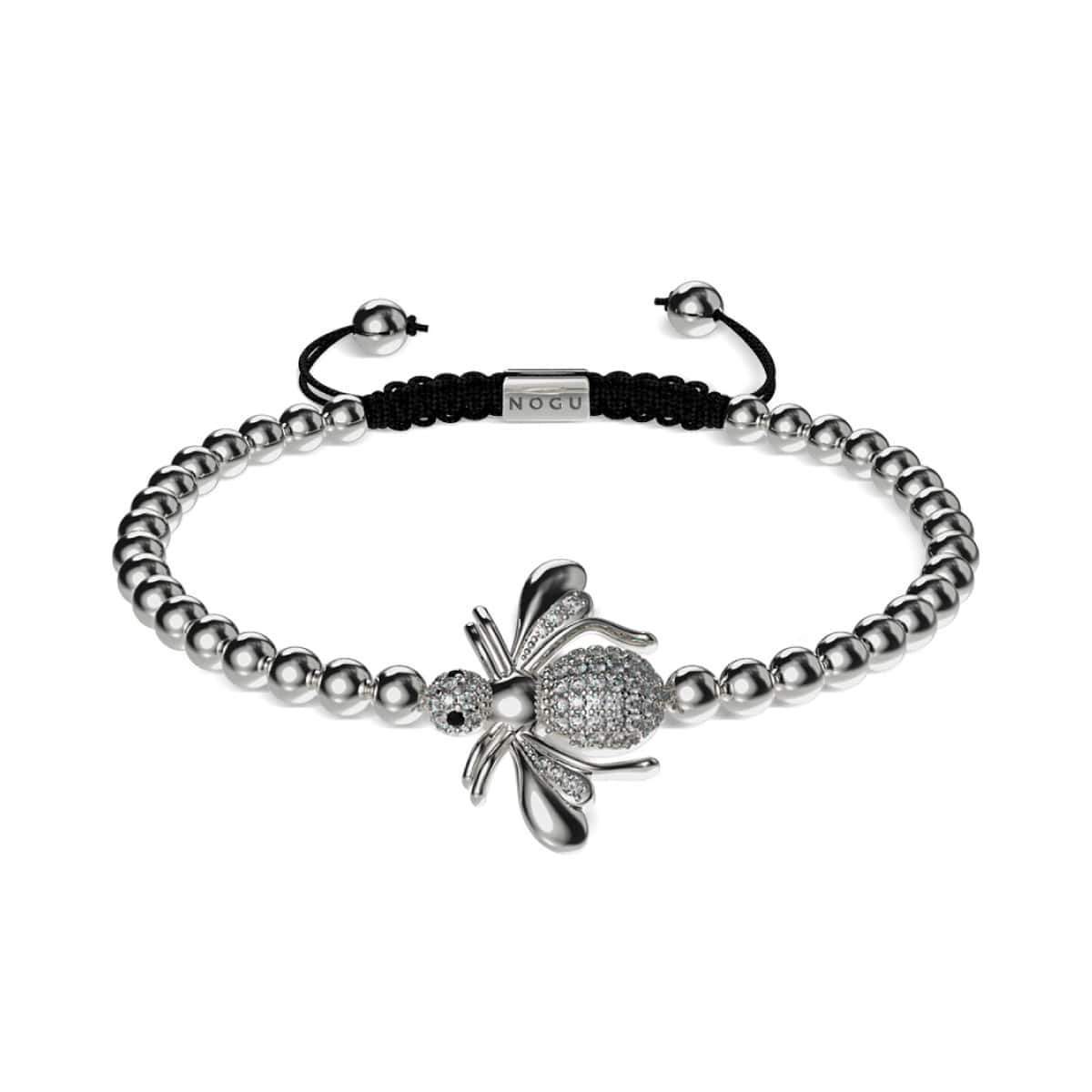 Queen | Silver | Crystal Honeybee Macrame Charmballa Bracelet