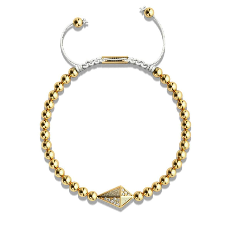 Kite | 18k Gold & Cream | Crystal Macrame Charmballa Bracelet