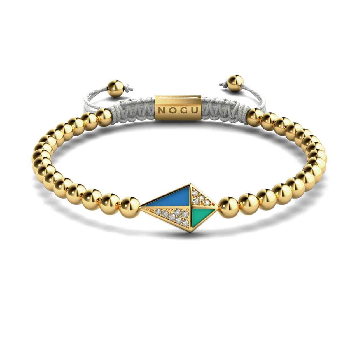 Kite | 18k Gold & Cream | Enamel | Crystal Macrame Charmballa Bracelet