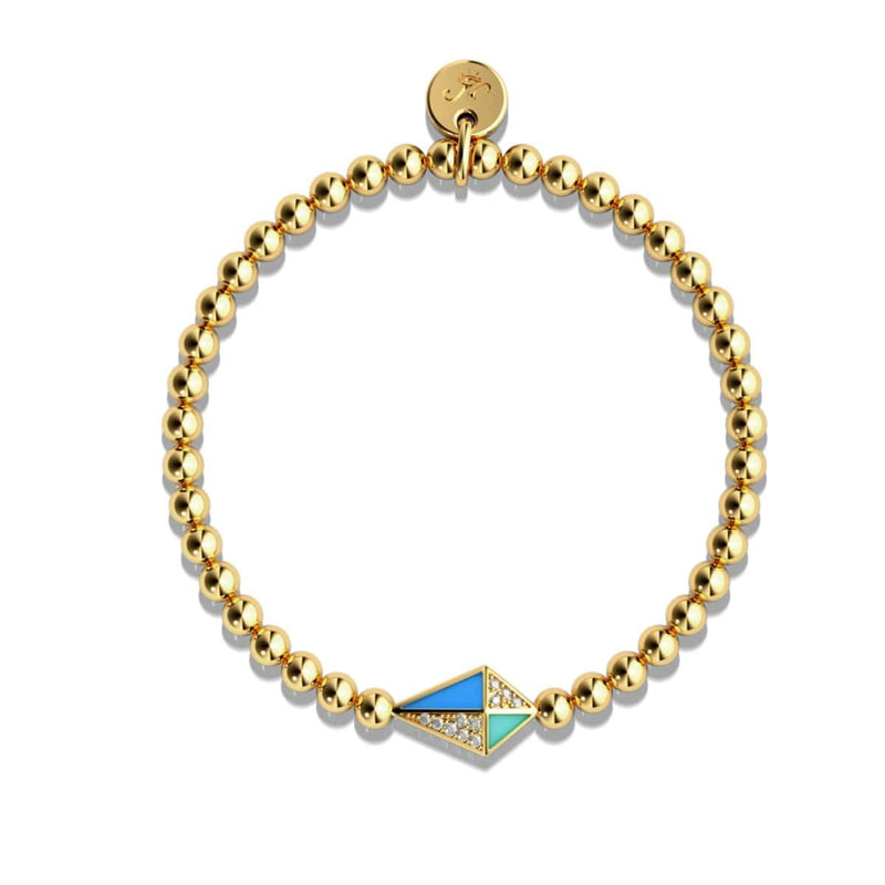 Kite | 18k Gold | Enamel | Crystal Charm Bracelet