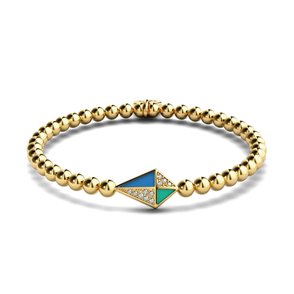 Kite | 18k Gold | Enamel | Crystal Charm Bracelet