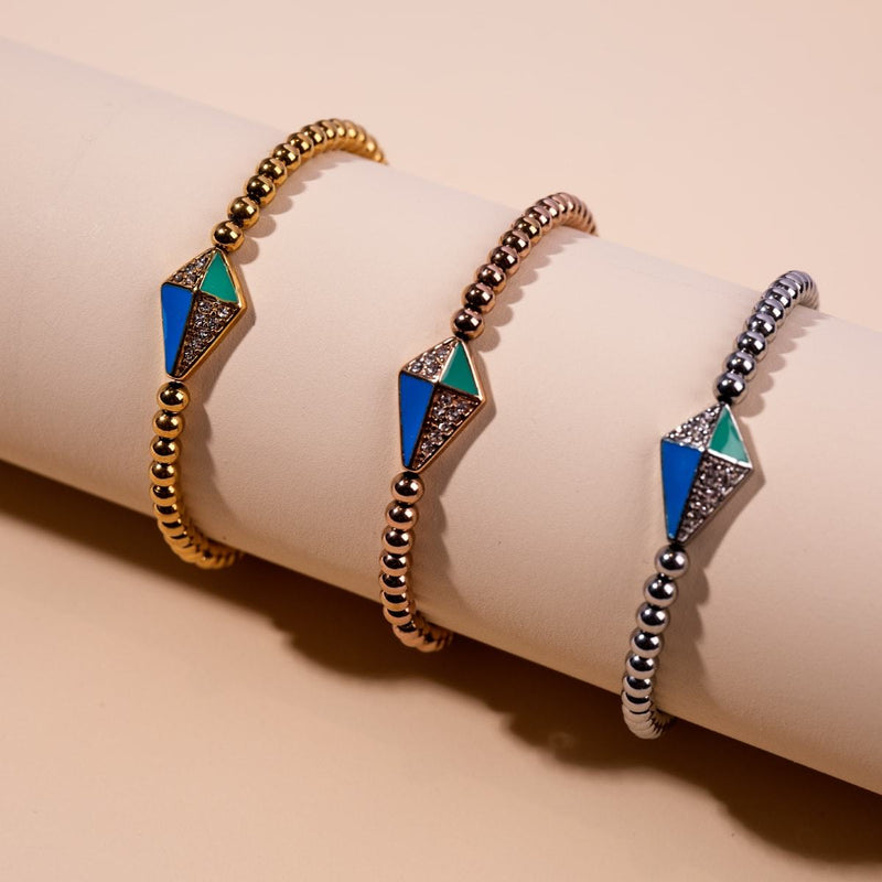 Kite | 18k Rose Gold | Enamel | Crystal Charm Bracelet