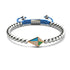Kite | 18k Rose Gold & Silver & Blue | Enamel | Crystal Macrame Charmballa Bracelet
