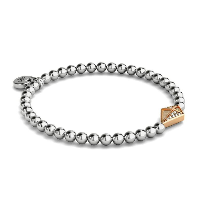 Kite | Silver & 18k Rose Gold | Crystal Charm Bracelet