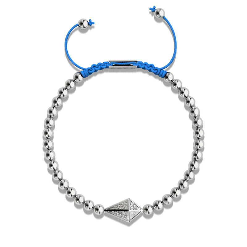 Kite | Silver & Blue | Crystal Macrame Charmballa Bracelet
