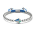 Kite | Silver & Blue | Enamel | Crystal Macrame Charmballa Bracelet