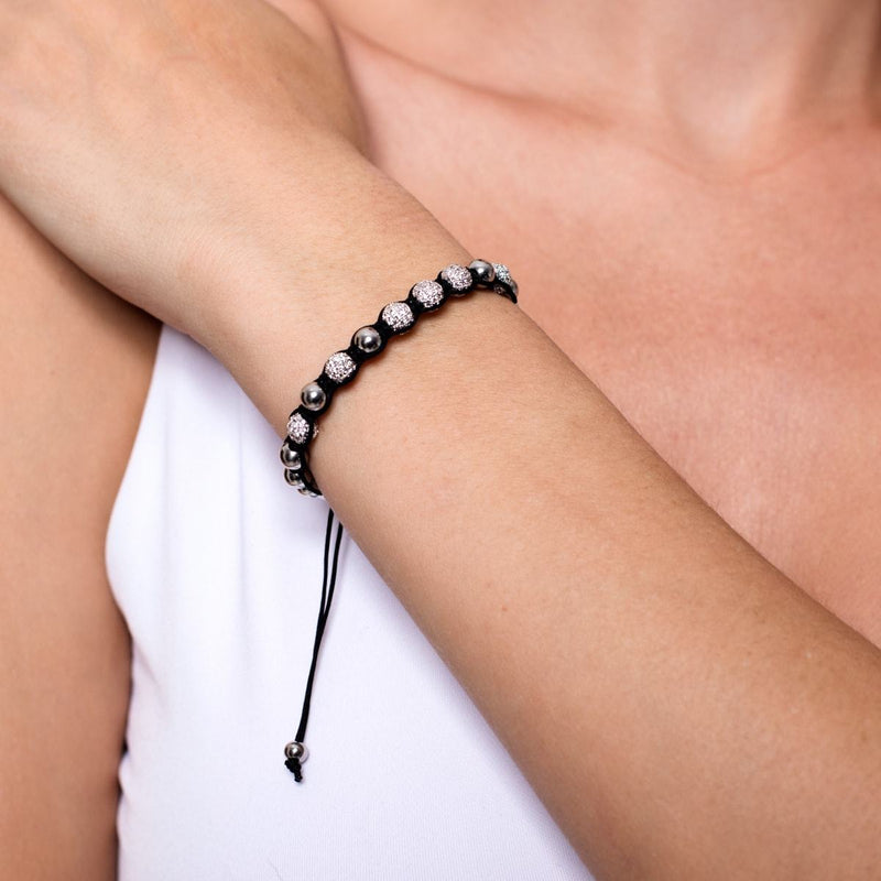 Silver | Crystal Pavé Kikiballa Bracelet | Black