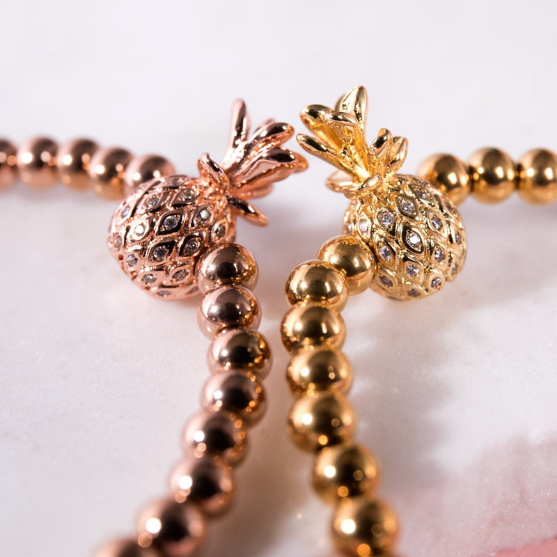 Piña Colada | 18k Rose Gold | Crystal Pineapple Bracelet