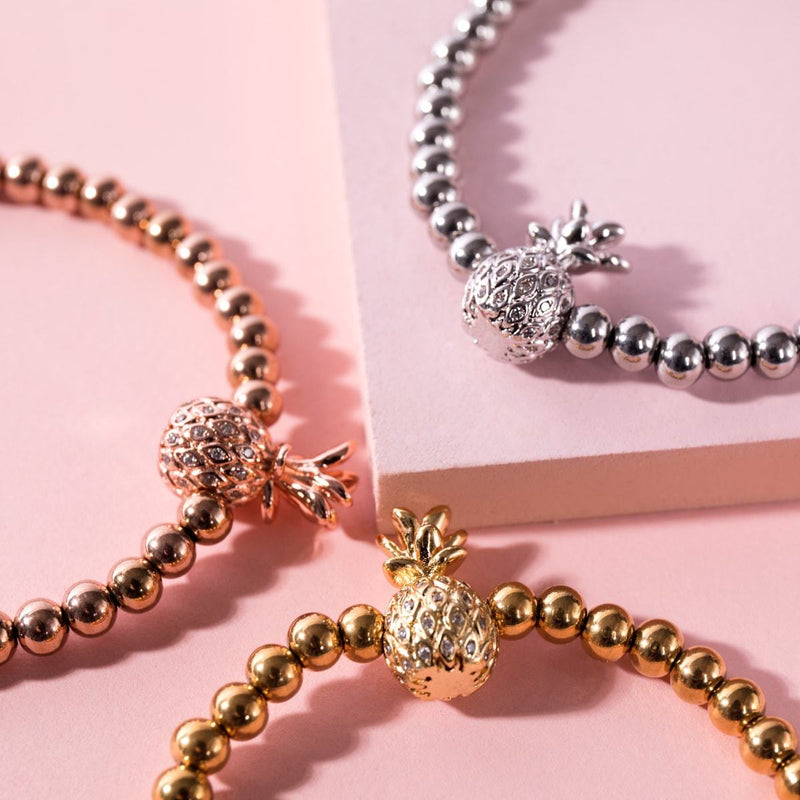 Piña Colada | 18k Rose Gold | Crystal Pineapple Bracelet