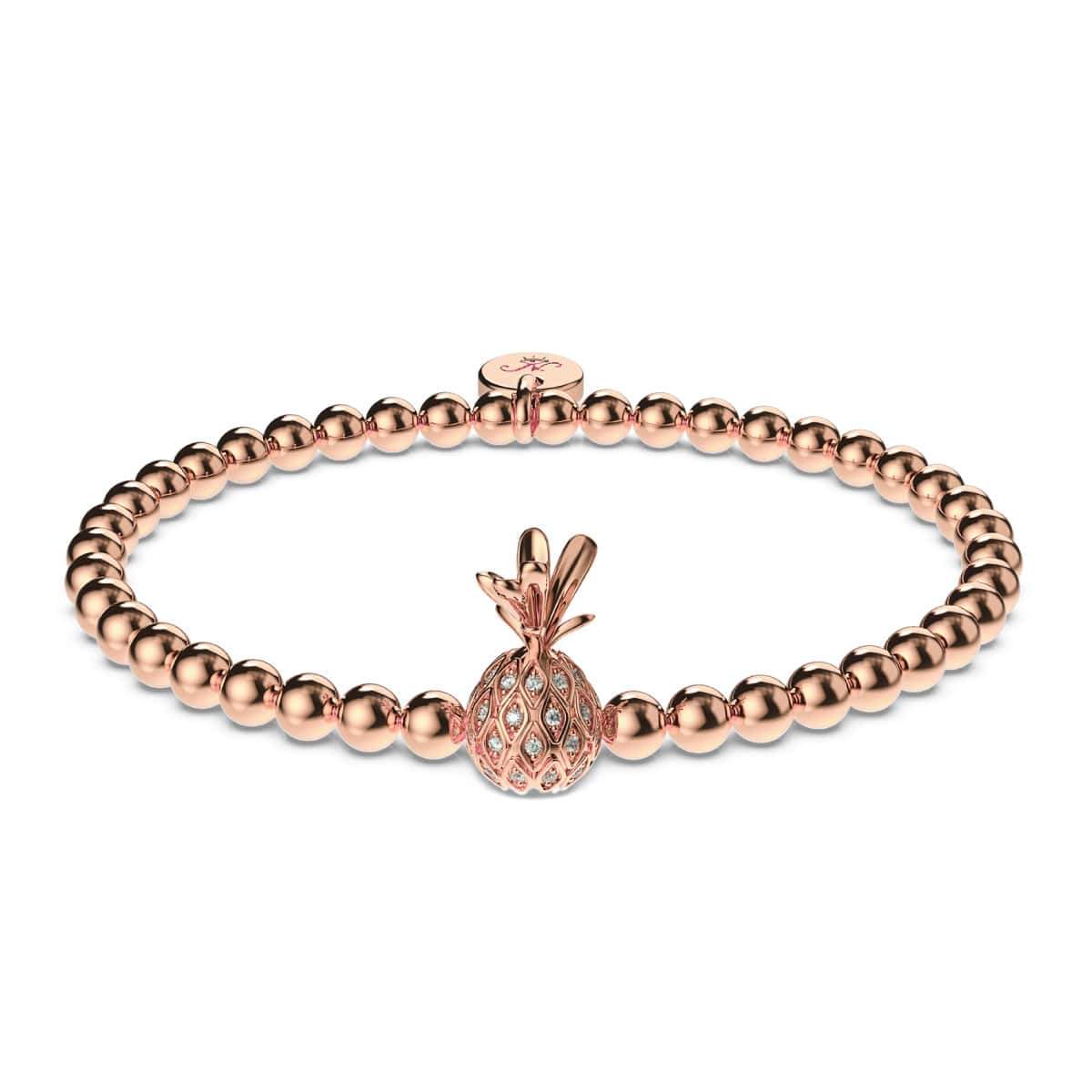 Piña Colada | 18k Rose Gold | Crystal Pineapple Bracelet