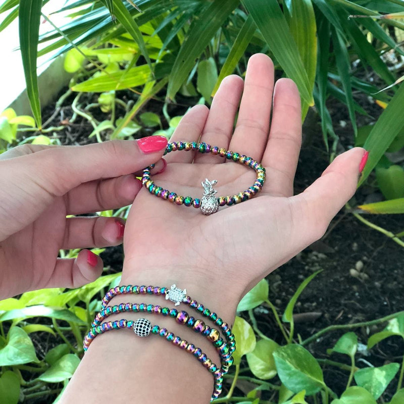 Pina Colada | Unicorn Silver | Crystal Pineapple Bracelet