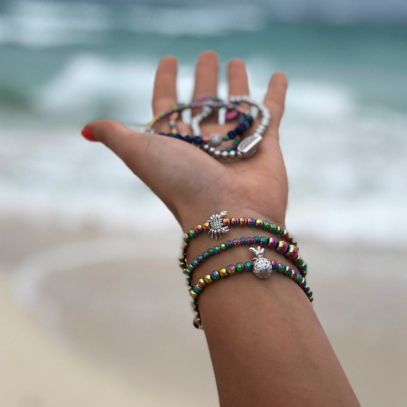 Pina Colada | Unicorn Silver | Crystal Pineapple Bracelet