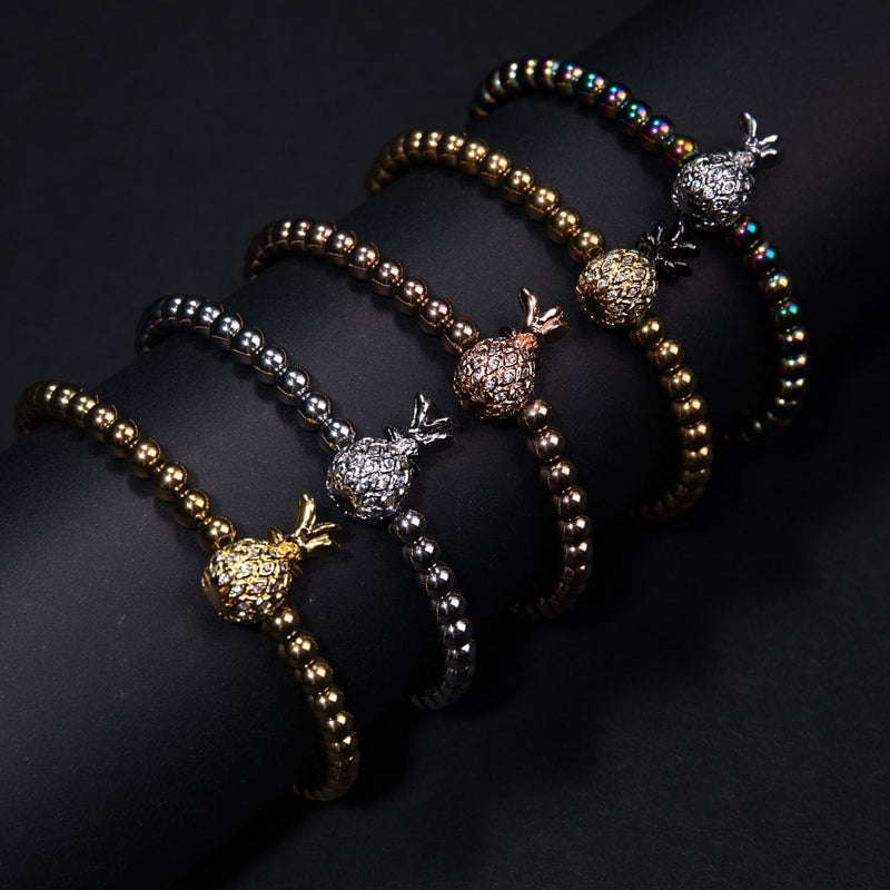 Pina Colada | Unicorn Silver | Crystal Pineapple Bracelet