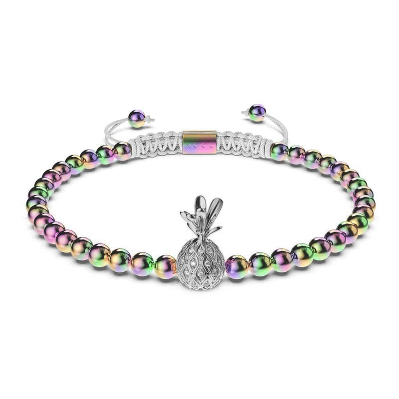 Pina Colada | Unicorn Silver x White | Crystal Pineapple Charmballa Bracelet