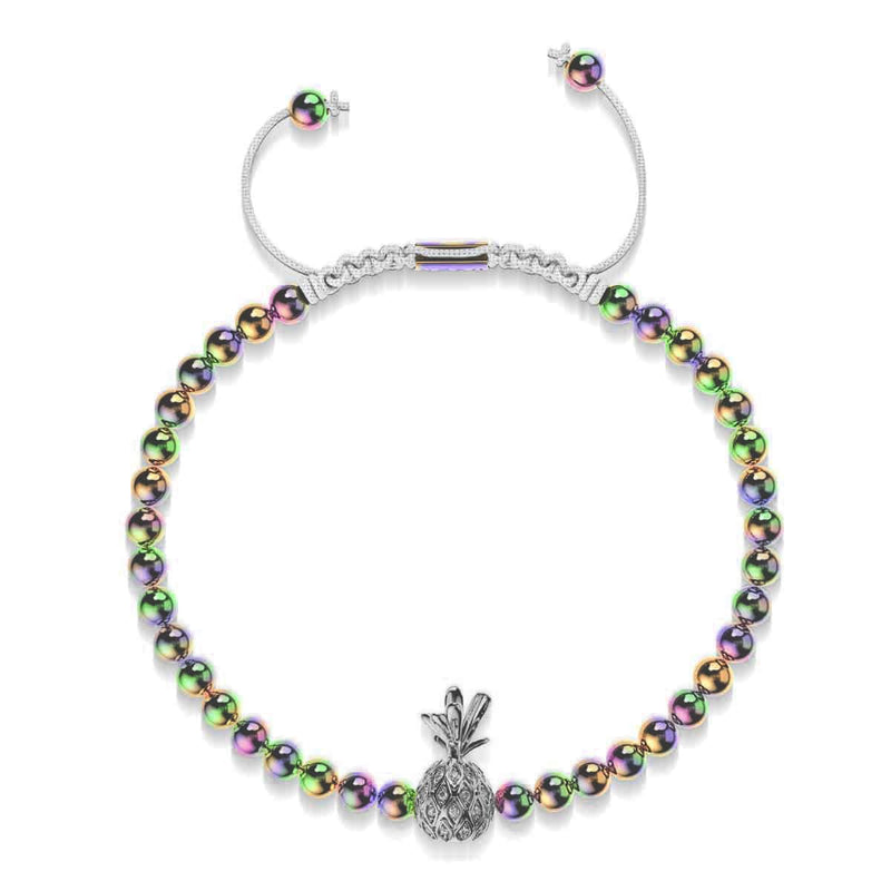 Pina Colada | Unicorn Silver x White | Crystal Pineapple Charmballa Bracelet