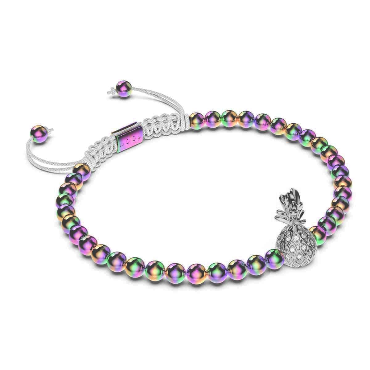 Pina Colada | Unicorn Silver x White | Crystal Pineapple Charmballa Bracelet