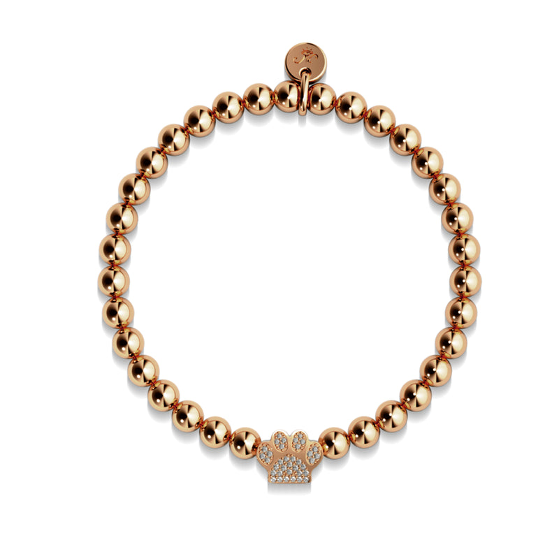 Paw | 18k Rose Gold | Crystal Pup Print