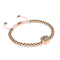 Paw | 18k Rose Gold | Pink | Crystal Pup Print | Macrame Charmballa Bracelet