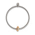Isla | 18k Rose Gold & Silver | Crystal Conch Shell Charm Bracelet