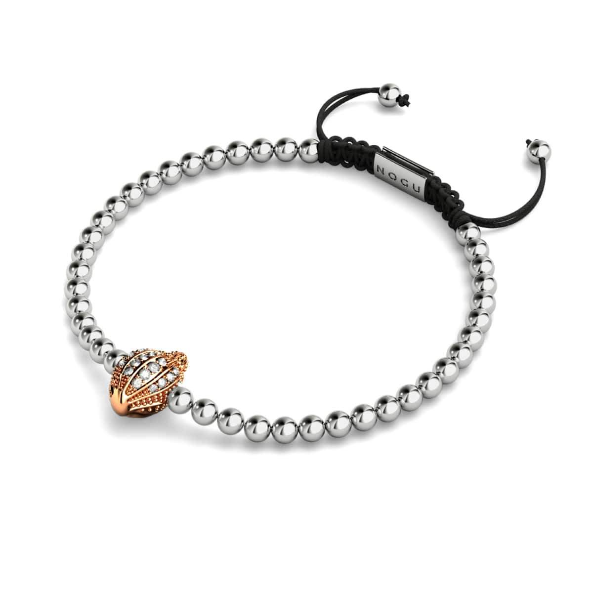 Isla | 18k Rose Gold & Silver | Crystal Conch Shell Macrame Charmballa Bracelet