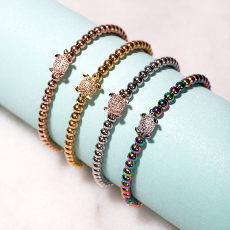 Tortuga | 18k Gold | Crystal Sea Turtle Bracelet