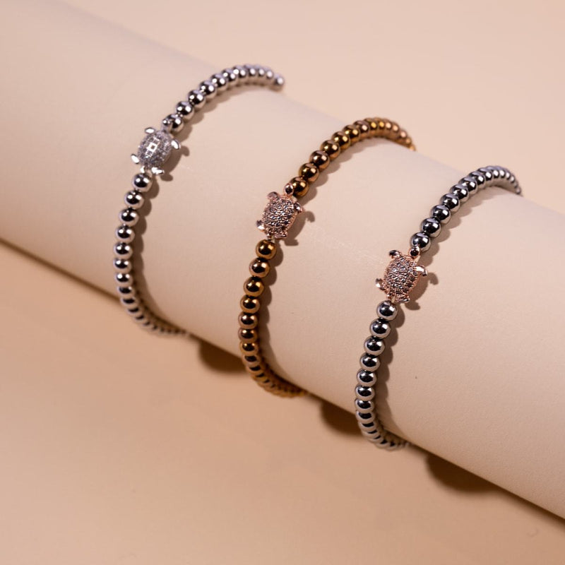 Tortuga | Silver | Crystal Sea Turtle Bracelet