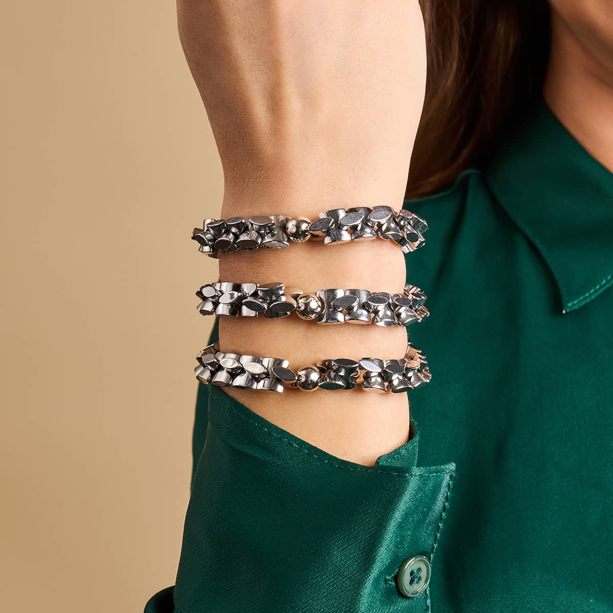 Classic Chrome | Monroe Links | Hourglass Bracelet