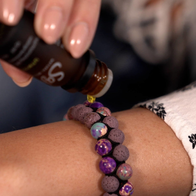 Purple Oceanic Jasper | Gunmetal | Lava Rock Diffuser Bracelet