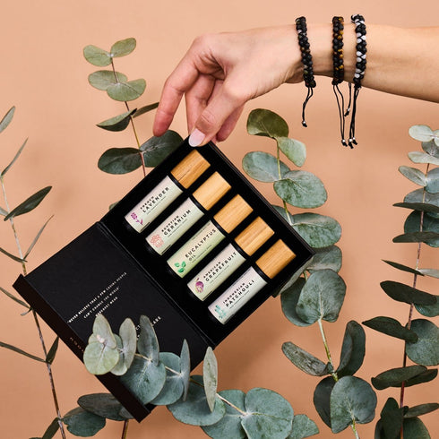 Tourmaline x Lava Rock | .925 Sterling Silver | Mini Diffuser Bracelet