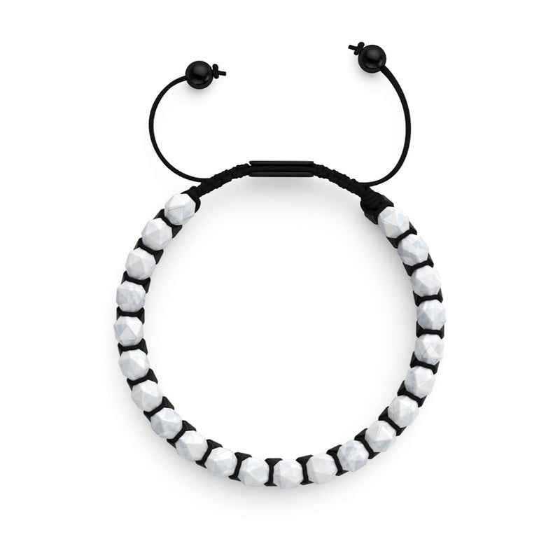 Moonstone & Black Agate | Gunmetal | Double Geom Bracelet