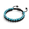 Turquoise & Black Agate | Gunmetal | Double Geom Bracelet