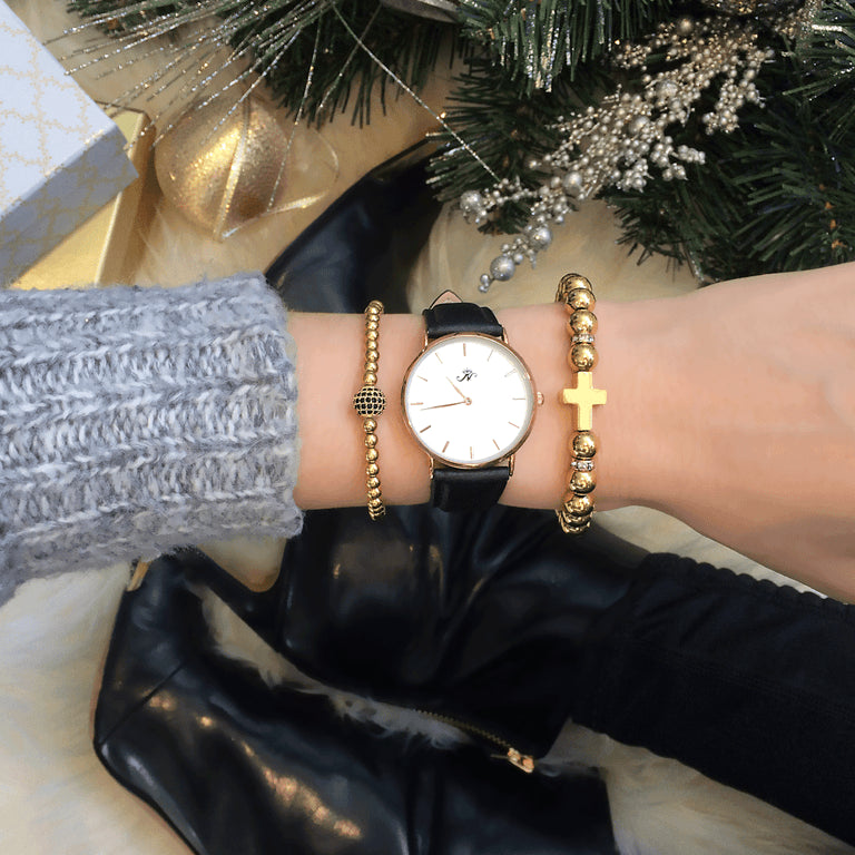 Charismatic | 18k Gold | Black Cubic Zirconia Crystals | Expression Bracelet